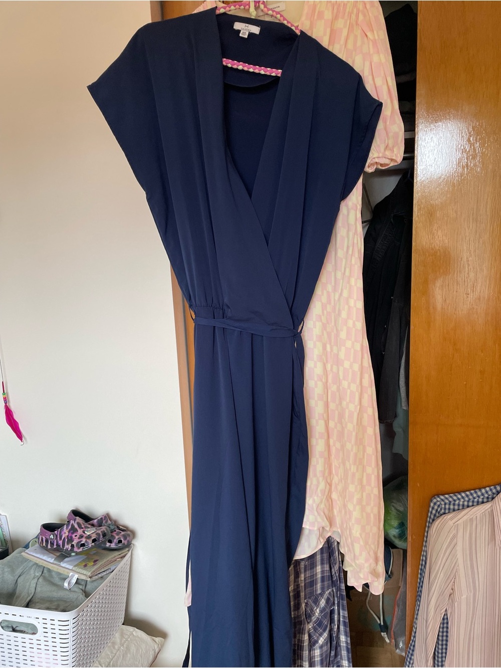 Navy Wrap-Style Jumpsuite